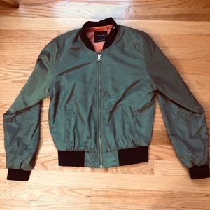 army olive green reflective bomber jacket